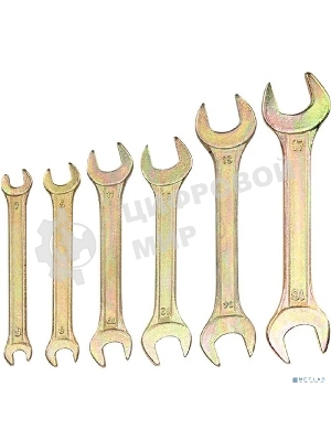 Набор ключей рожковых Rexant (6х7-16х17 мм), 6 шт., желтый цинк