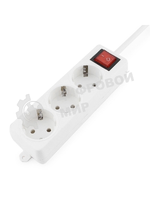 Сетевой фильтр Гарнизон ELB-G3-W-3, 3 евророзетки с выключателем и заземлением, допустимый ток 16А, длина 3м.