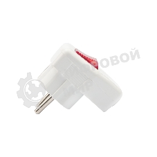 Вилка Евро Rexant угловая с з/к 16А белая с кнопкой