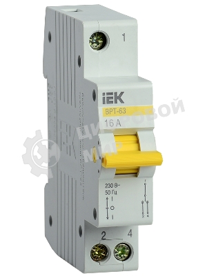 Выключатель-разъединитель трехпозиционный 1п ВРТ-63 16А IEK MPR10-1-016