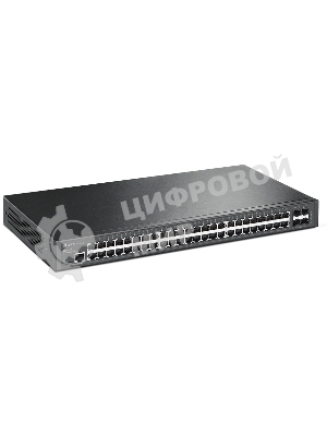 Коммутатор Jetstream 48-port gigabit L2+ managed switch with 4-gigabit uplink ports, 48 10/100/1000Mbps RJ-45 port, 4 1000Mbps SFP slots
