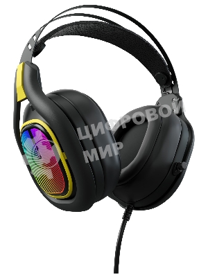 Гарнитура GMNG HS-L630G чёрный/жёлтый, проводная, подсветка