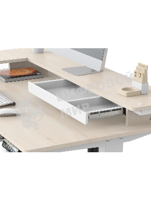 Стол для компьютера Cactus CS-EDL-DWT столешница ДСП светлый дуб каркас белый 120x71x60см