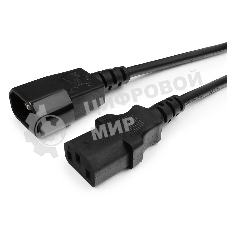 Кабель питания сист.блок-монитор Cablexpert PC-189-1-3M, 3м, C13-C14, 3x1кв.мм., черный, с заземлением