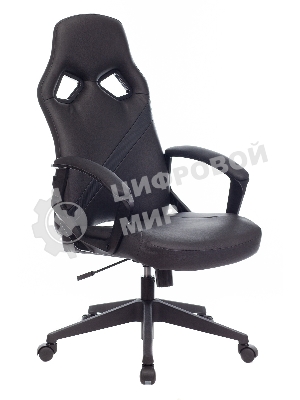 Кресло Zombie DRIVER черный, экокожа, 120 кг, механизм качания