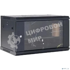 Шкаф коммутационный Rexant настенный 6U 600x600 мм пер. дв. стекл черный