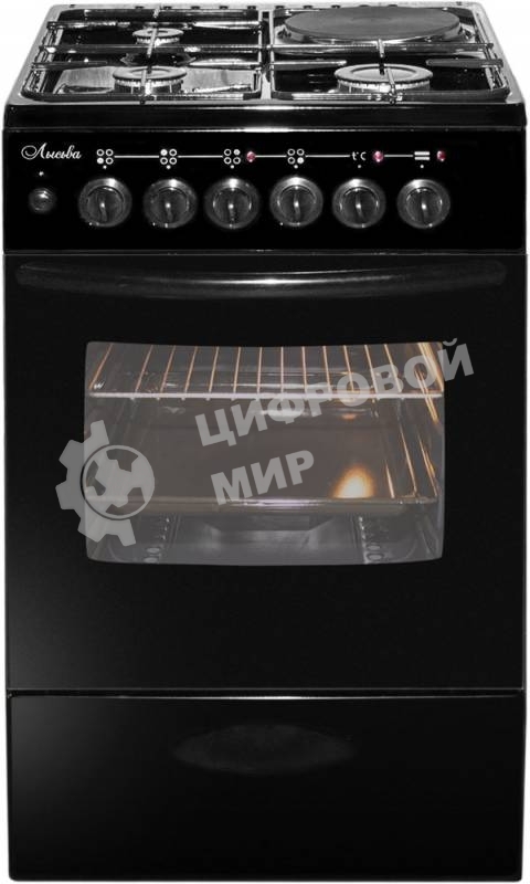 Плита Комбинированная Лысьва ЭГ 1/3г01 МС-2у черн, б/крышк