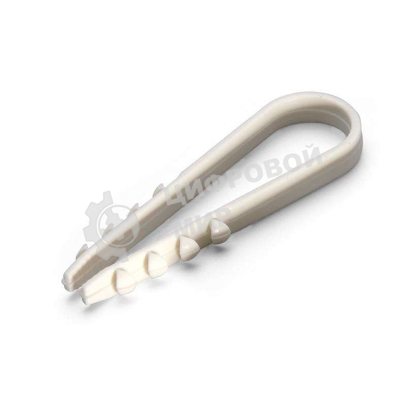 Дюбель-хомут Fortisflex ДХ 5-10 для круглого кабеля нейлон белый (уп. 100 шт)