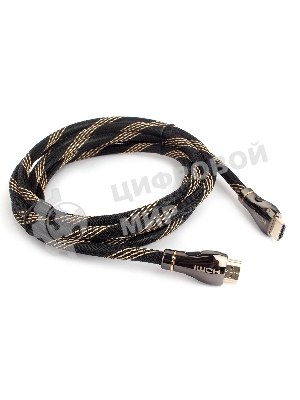Кабель Cablexpert HDMI CCP-HDMI8К-2.5M, 19M/19M, v2.1, 8К, медь, позол.разъемы, экран, оплетка, 2.5м, черный, пакет