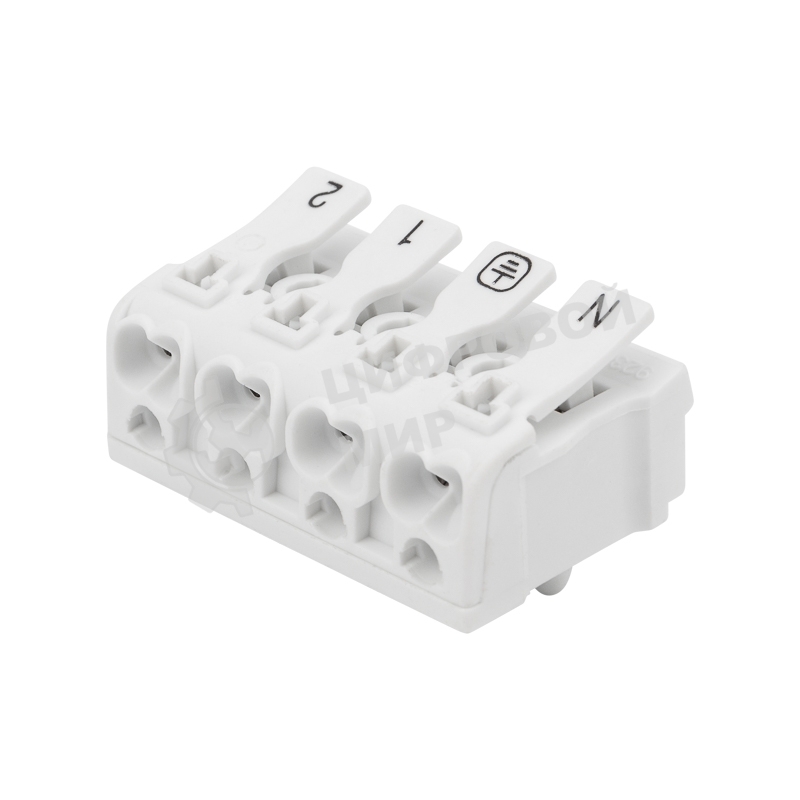 Клемма пружинная соединительная Rexant КСП 4-полюсная с монтажными ножками (50 шт./уп.)