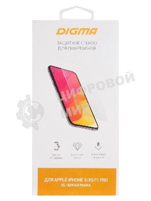 Защитное стекло для экрана Digma для Apple iPhone X/XS/11 Pro 3D 1шт. (DGG3AP11PA)