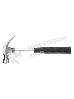 Молоток-гвоздодер Sparta 450 г, круглый боек, металлическая трубчатая обрезиненная рукоятка