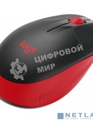 Мышь беспроводная Logitech M190 черный/красный, 1000 dpi, радиоканал, USB, кнопки - 3