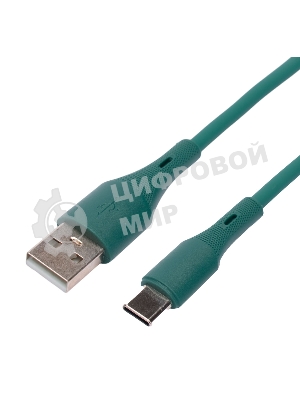Кабель USB2.0 Cablexpert CC-USB2S-AMCM-1M-GN AM/Type-C, 3А, 18Вт, QC3.0, силиконовый, медь, 1м, зеленый, пакет