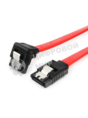 Кабель интерфейсный SATA Cablexpert CC-SATAM-DATA90-0.3M, 30 см, угловой разъем, 7pin/7pin, защелка, пакет