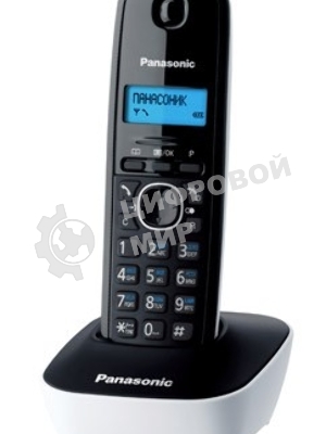 Телефон беспроводной (DECT) Panasonic KX-TG1611RUW (белый) АОН, Caller ID,12 мелодий звонка,подсветка дисплея,поиск трубки