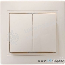 Выключатель 2-кл 10А КВАРТА (кремовый)