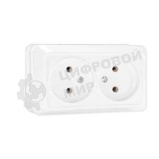 Розетка 2-м ОП Олимп 16А IP20 белый Universal О0102