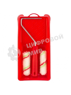 Малярный набор Сибртех для работ с эмалями: кювета 150 мм х 290 мм и мини-валик 110 мм