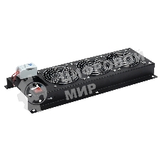 Вентиляторная панель с выключателем и термостатом 3 модуля черная Вентиляторная панель с выключателем и термостатом 3 модуля черная