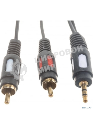 Шнур Rexant Стерео 3,5 м м - 2 RCA длина 3 мeтра (GOLD)