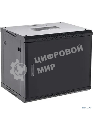 Шкаф коммутационный Rexant настенный 9U 600x600 мм пер. дв. металл черный