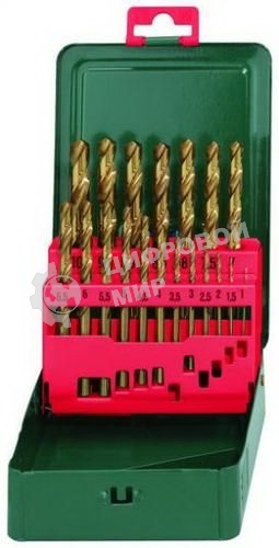 Буры,сверла,долото Metabo 627156000 Набор HSS-TiN 19 свёрел (1-10мм) в мет.кор.
