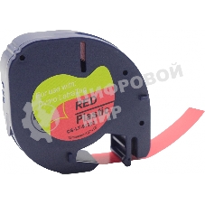 Картридж ленточный Cactus CS-LT-91203 черный шрифт, красный фон (12 мм, 4 м) для Dymo Letra Tag LT-100H