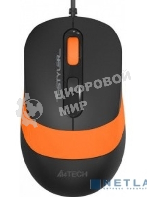 Комплект клавиатура+мышь A4Tech FStyler F1010 проводной, USB, 1600 DPI, чёрный/оранжевый