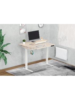 Стол для компьютера Cactus CS-EDL-DWT столешница ДСП светлый дуб каркас белый 120x71x60см
