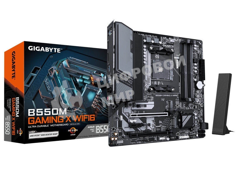 Материнская плата Gigabyte B550M GAMING X WIFI6, AM4, AMD B550, 4xDDR4, 4xSATA, 2xM.2, 1xPCIe 4.0 x16, 1xPCIe 3.0 x4, 1xPCIe 3.0 x1, 1xDP, 1xHDMI, 1x1Gb LAN, Wi-Fi 6, Bluetooth 5.3, 4xUSB-A 5Gbps, 2xUSB-A 2.0, 3x3.5 мм, 7.1, mATX