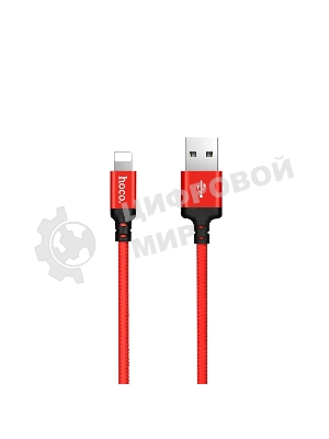 Кабель HOCO X14 USB 2.0, AM/Lightning M, черно-красный, 1м