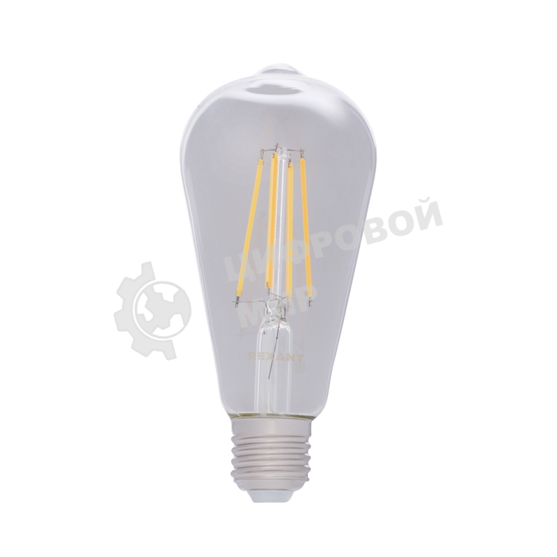 Лампа светодиодная филаментная Rexant Груша ST64 11.5 Вт 1380 Лм 2700K E27 прозрачная колба