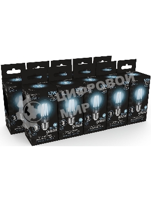 Лампа cветодиодная Gauss Filament А60 12W 1250lm 4100К Е27 LED 1/10/40