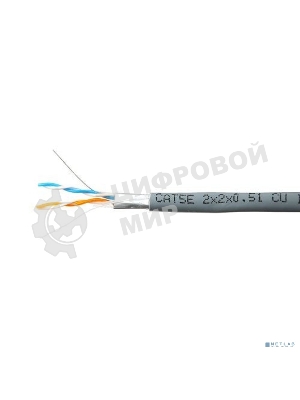 Кабель SkyNet Premium FTP indoor 2x2x0,51, медный, FLUKE TEST, кат.5e, однож., 305 м, box, серый