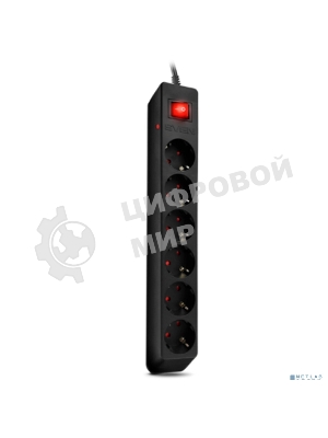 Сетевой фильтр SVEN Optima 3,0 м (6 розеток с защитными шторками) черный, цветная коробка