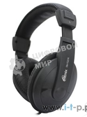 Проводные наушники Ritmix RH-524 черный, накладные, Jack 3.5 мм, складная конструкция