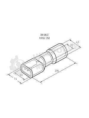 Клемма плоская Rexant полностью изолированная гнездо 6.6 мм 1.5-2.5 мм² (РППи-м 2.5-(6.3))