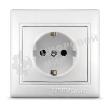 Розетка 1-м СП Севиль 16А с заземл. бел. UNIVersal С0028