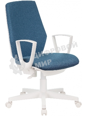 Кресло Бюрократ CH-W545 синий, экокожа, 120 кг, механизм качания
