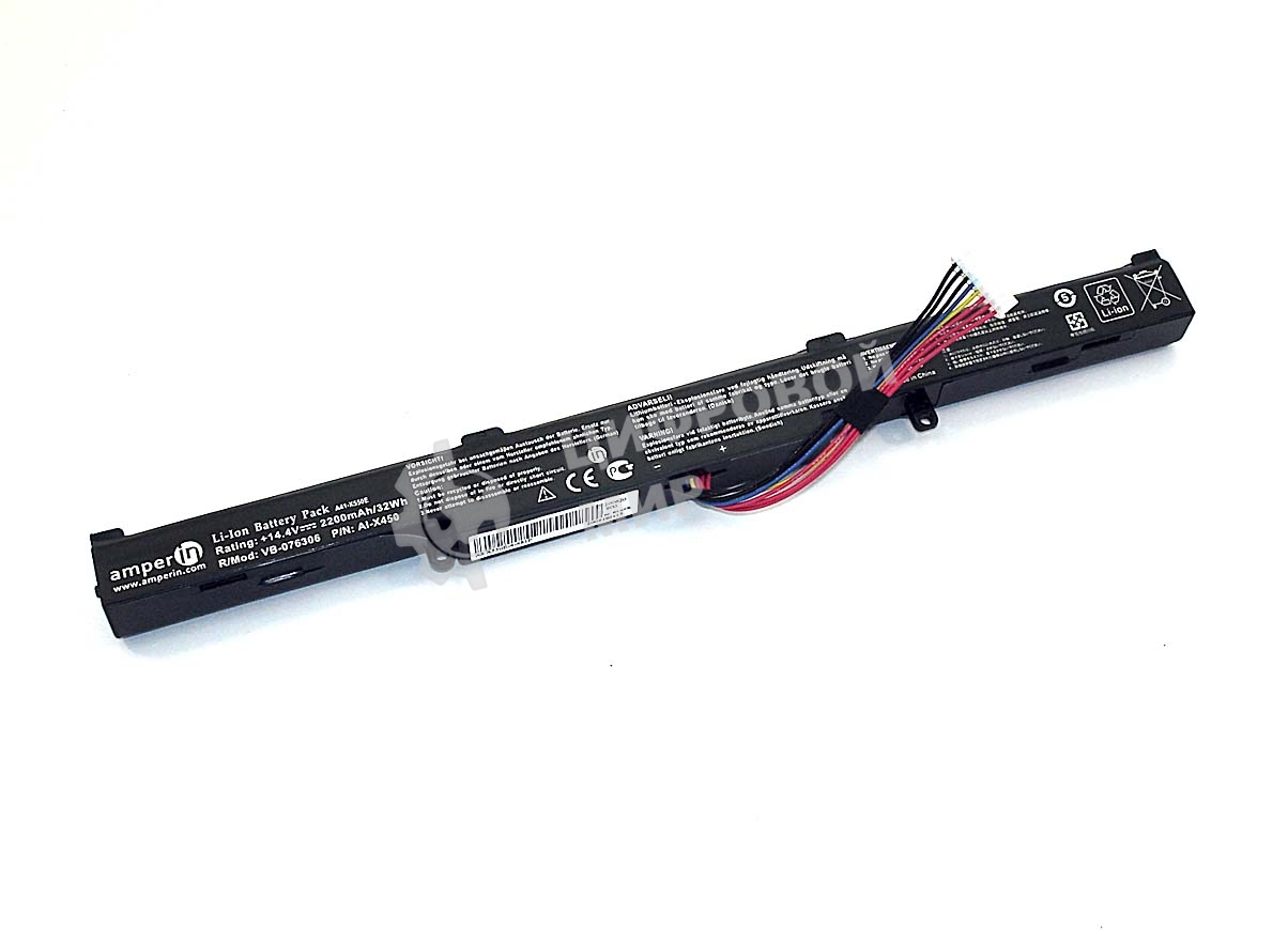 Аккумуляторная батарея Amperin для ноутбука Asus X450J (A41-X550E) 14.8V 44Wh AI-X450