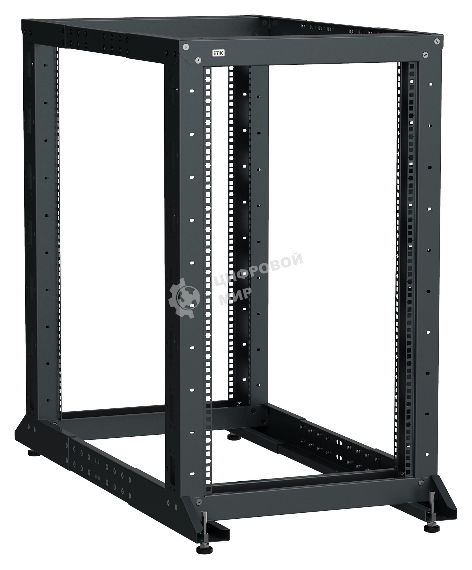Стойка двухрамная ITK Linea LF05-24U61-2GM 24U 600 мм X 1000 мм 700 кг черный