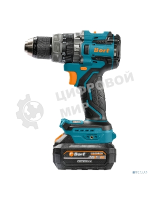 Дрель-шуруповерт Bort BAB-21Ix2Li-XDK, 18 В, 4 Ач, 150 Нм, бесщеточный, ударная