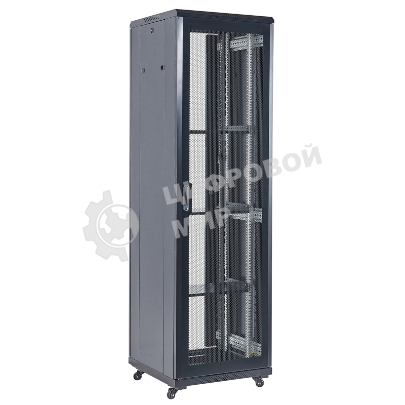 Шкаф коммутационный Rexant напольный 18U 600x600 мм пер. дв. перфор. черный