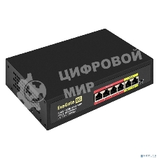 Коммутатор неуправляемый ExeGate EDES-1006D.4PoE-48W (6-портовый UTP 10/100 Base-Tx: 4 порта 802.3af (PoE), мощность PoE: 25W, суммарно 48W, 2 порта RJ45 uplink, настенный/настольный, металлический корпус)
