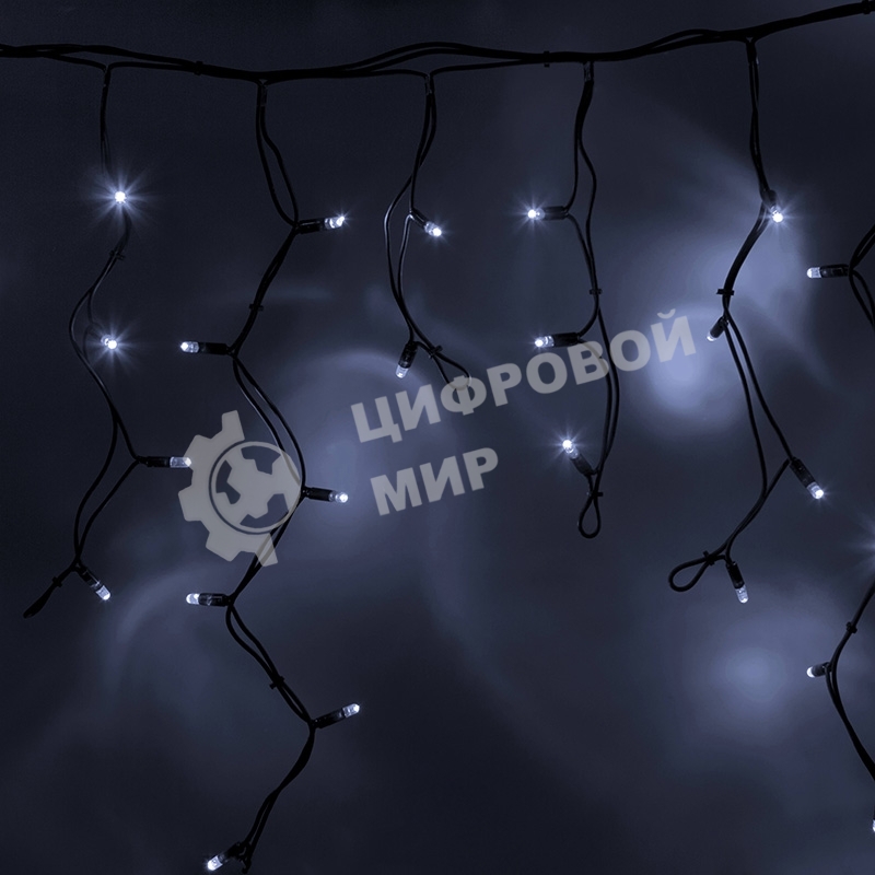 Гирлянда Neon-night Айсикл (бахрома) светодиодный, 5,6 х 0,9 м, черный провод 