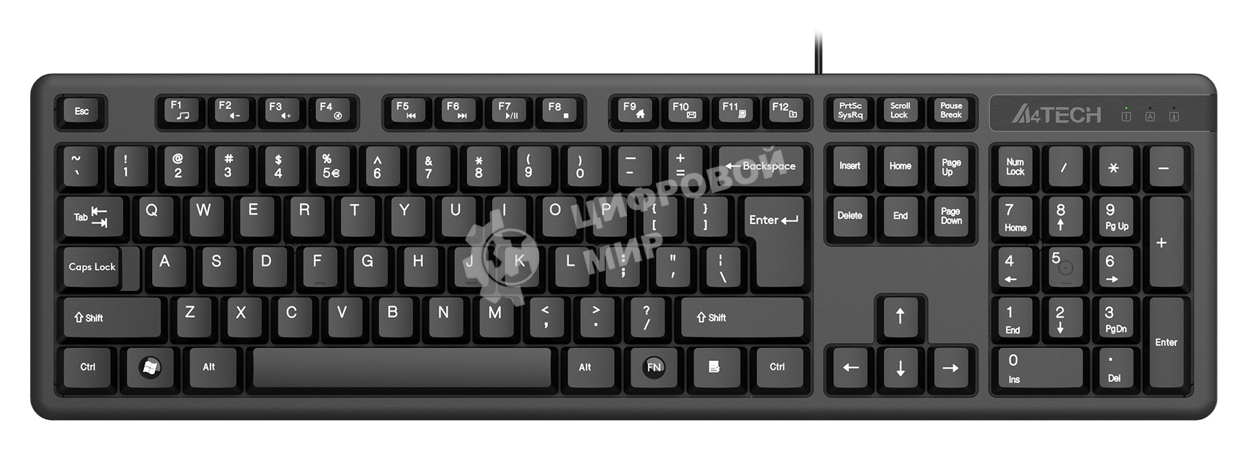 Клавиатура проводная A4Tech KK-3, USB, черный