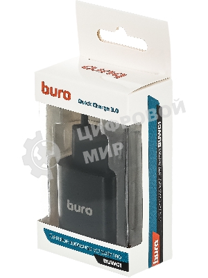 Сетевое зарядное устройство Buro BUWG1 3A QC черный