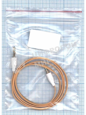 Аудио кабель Jack 3.5 - Jack 3.5, 1м (плоский кабель) оранжевый