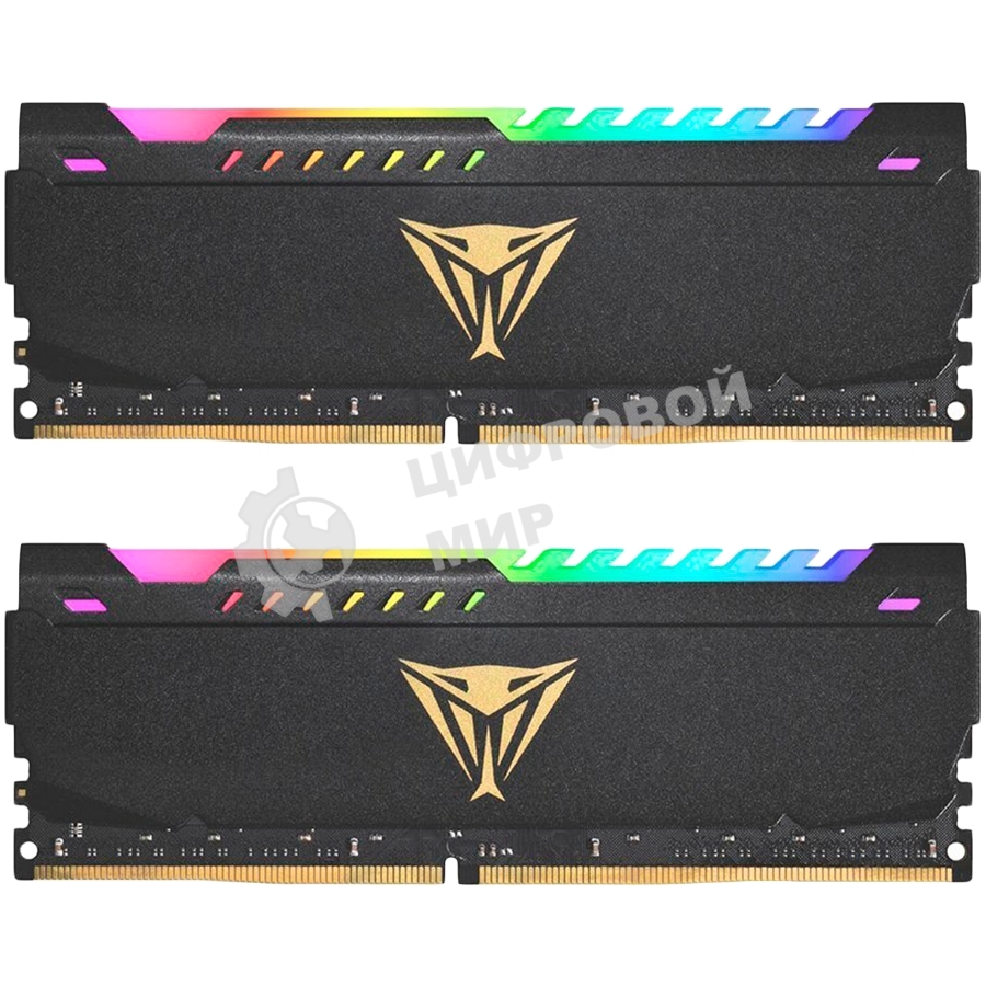 Оперативная память Patriot Viper Steel, DDR4, 64GB (2x32GB), 3600MHz, CL20, DIMM, с радиатором, RGB, черный